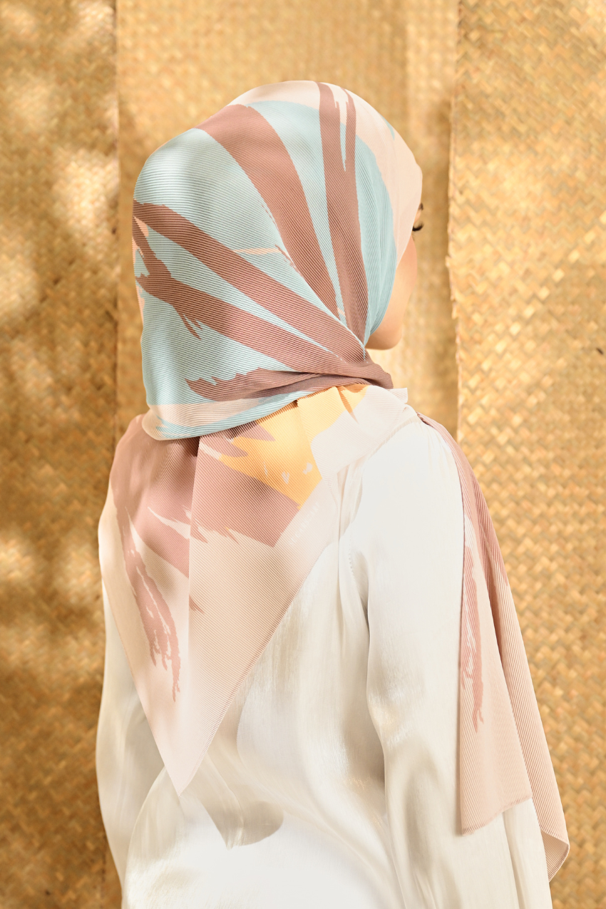 YES ( Full Wide Pleats Shawl ) Seri Raya Euphoria ( Chocolate Sunburst )