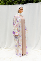 Silky Poetry Abaya Outer in Moon Petal