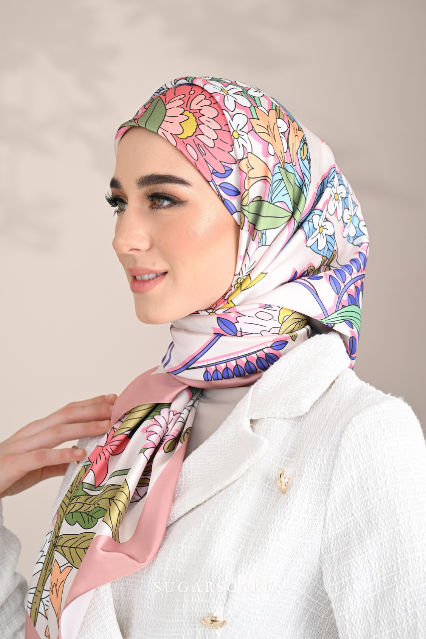 YES ( Square ) Blooming Matte Satin Silk Square ( VISIONARY )