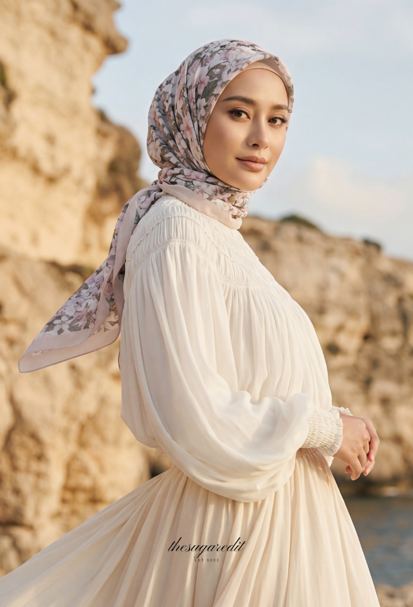 TSE Grace Collection Japanese Voile Square In MidnightAdore