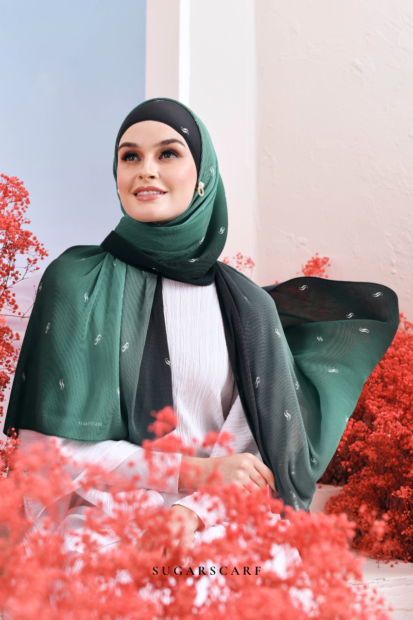 (SAMPLE) OmbreMonogram Pleated Shawl in Dehli