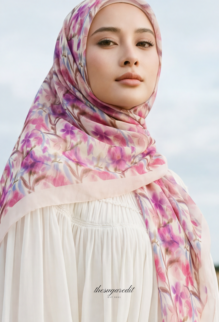 TSE BloomInvitation Japanese Cotton Voile Square Eris