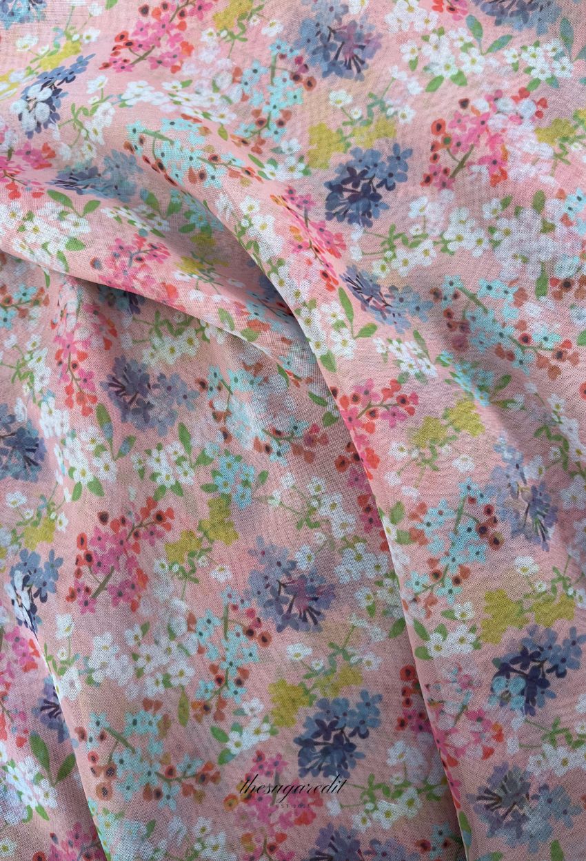 TSE BloomInvitation Japanese Cotton Voile Square In PetalPop