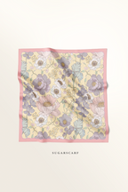 YES DEFECT ( Square ) Bloom in Grace Mixed Satin Silk Square ( Lovely )