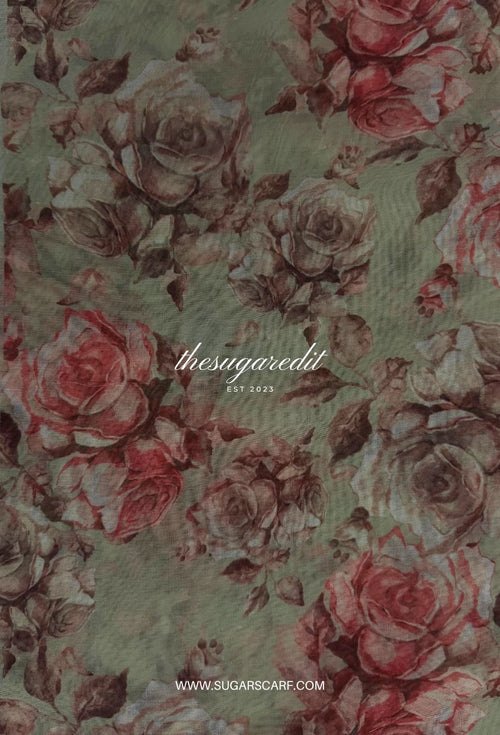 TSE Mod Japanese Cotton Voile Square In RoseyBouquet