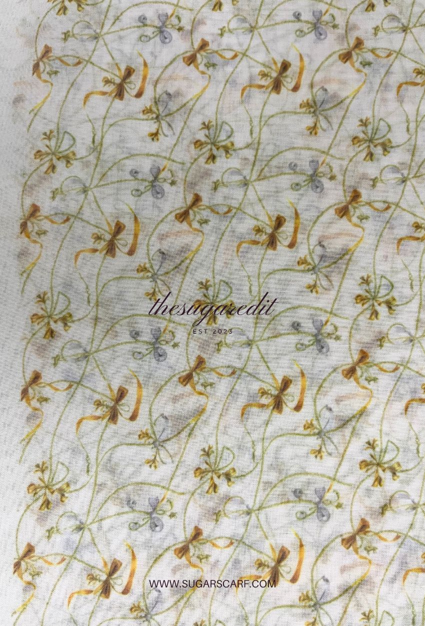TSE Mod Japanese Cotton Voile Square In Ribbon&Cream