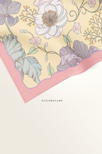 YES DEFECT ( Square ) Bloom in Grace Mixed Satin Silk Square ( Lovely )