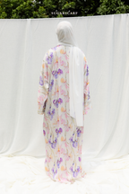 Silky Poetry Abaya Outer in Moon Petal