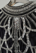 Hailey Crystal Beads Drape In White