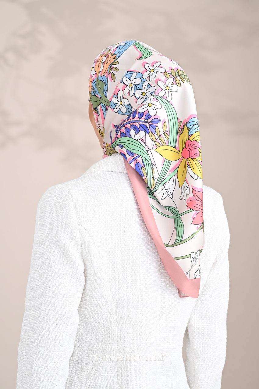 YES ( Square ) Blooming Matte Satin Silk Square ( VISIONARY )