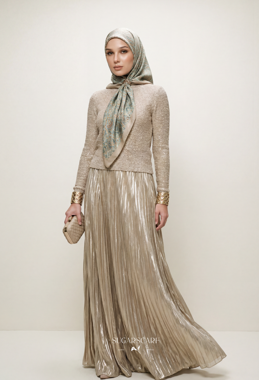 Eid Maison 2026 Scarves Mixed Satin Square in BloomNea