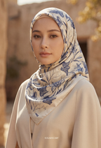 Eid Bloom 2026 Scarves Mixed Satin Square in Regency