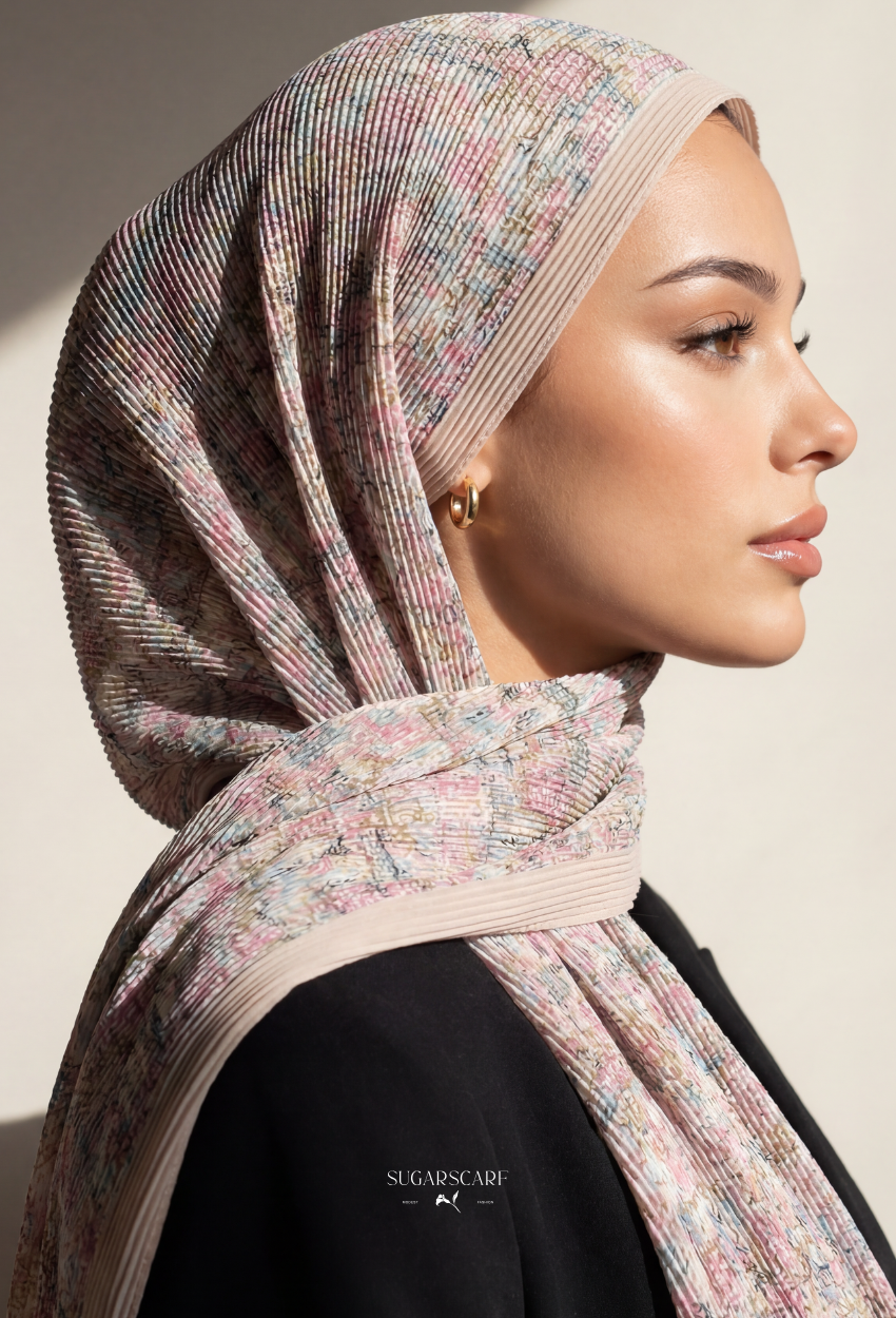 Fall In Love Wide Ultra Fine Pleated Shawl Ironless · in Pearl