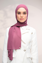 (SAMPLE) ( Full Wide Pleats Shawl ) Elegant Folds Everyday Ironless Pleats Shawl ( Mangosteen )