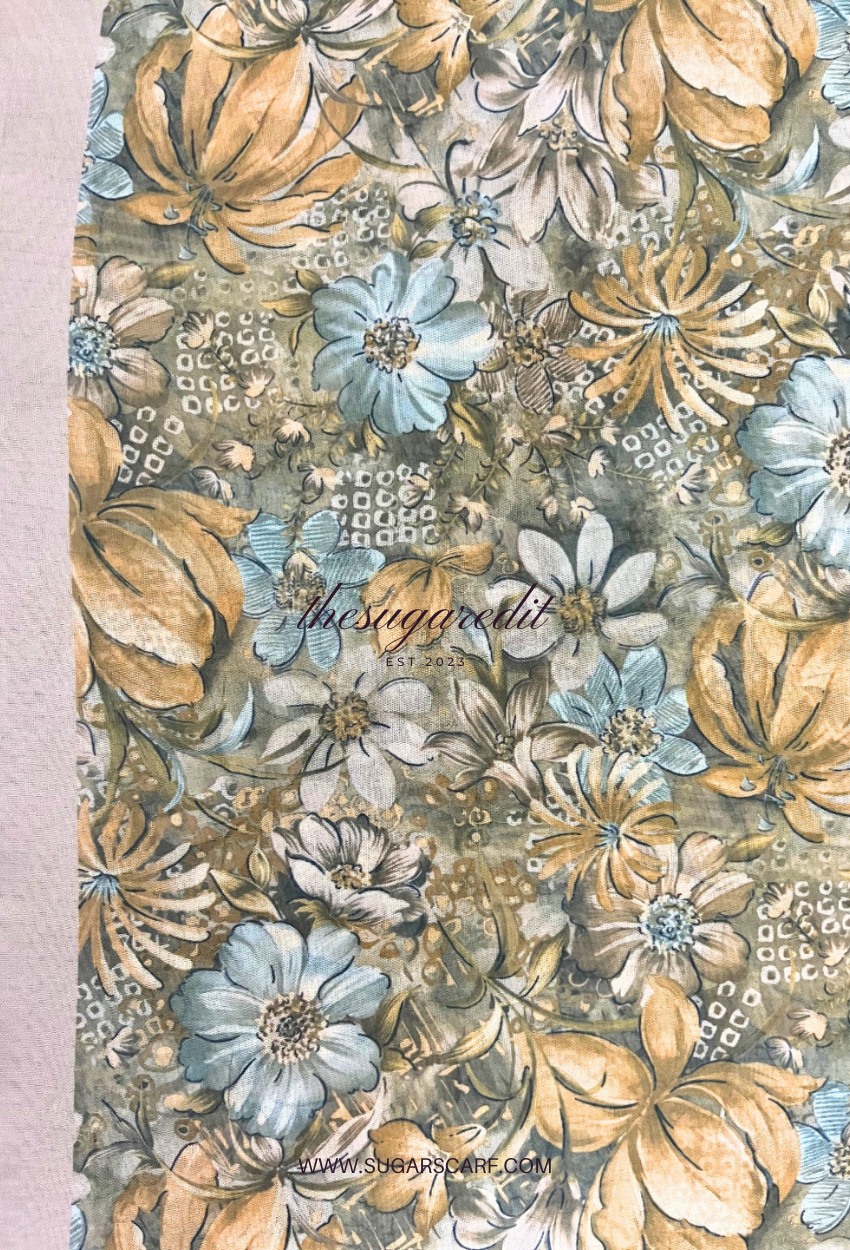TSE Mod Japanese Cotton Voile Square In Hana
