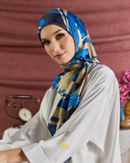 YES DEFECT - (Square ) Celeste In Mixed Silk Matte Satin (Tenang)