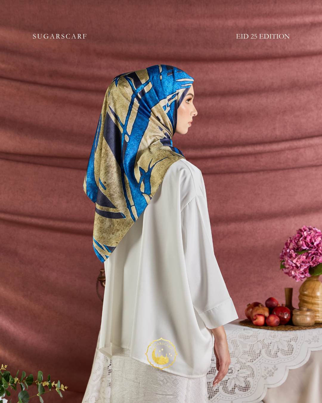 YES DEFECT - (Square ) Celeste In Mixed Silk Matte Satin (Tenang)