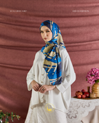 YES DEFECT - (Square ) Celeste In Mixed Silk Matte Satin (Tenang)