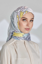 ( Square ) Garden of Hurrem Bloom Mixed Silk Satin Scarf ( ELA )