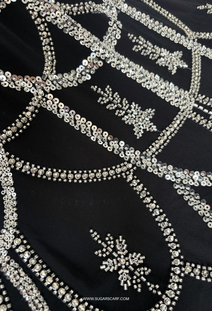 Hailey Crystal Beads Drape In White