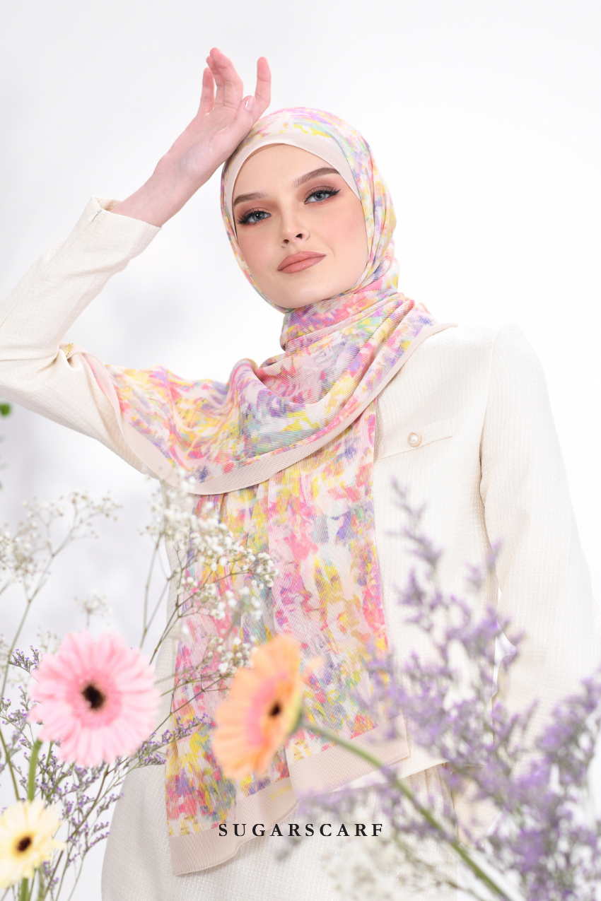 YES ( Full Wide Pleats Shawl ) Raya Vol 1 Seri Fiora ( SERI MAHARANI )