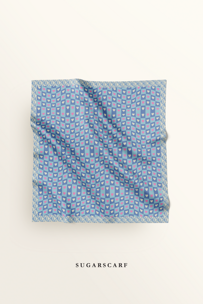 YES DEFECT - ( Square ) Kindness Matte Satin Silk Scarf ( PEACE )