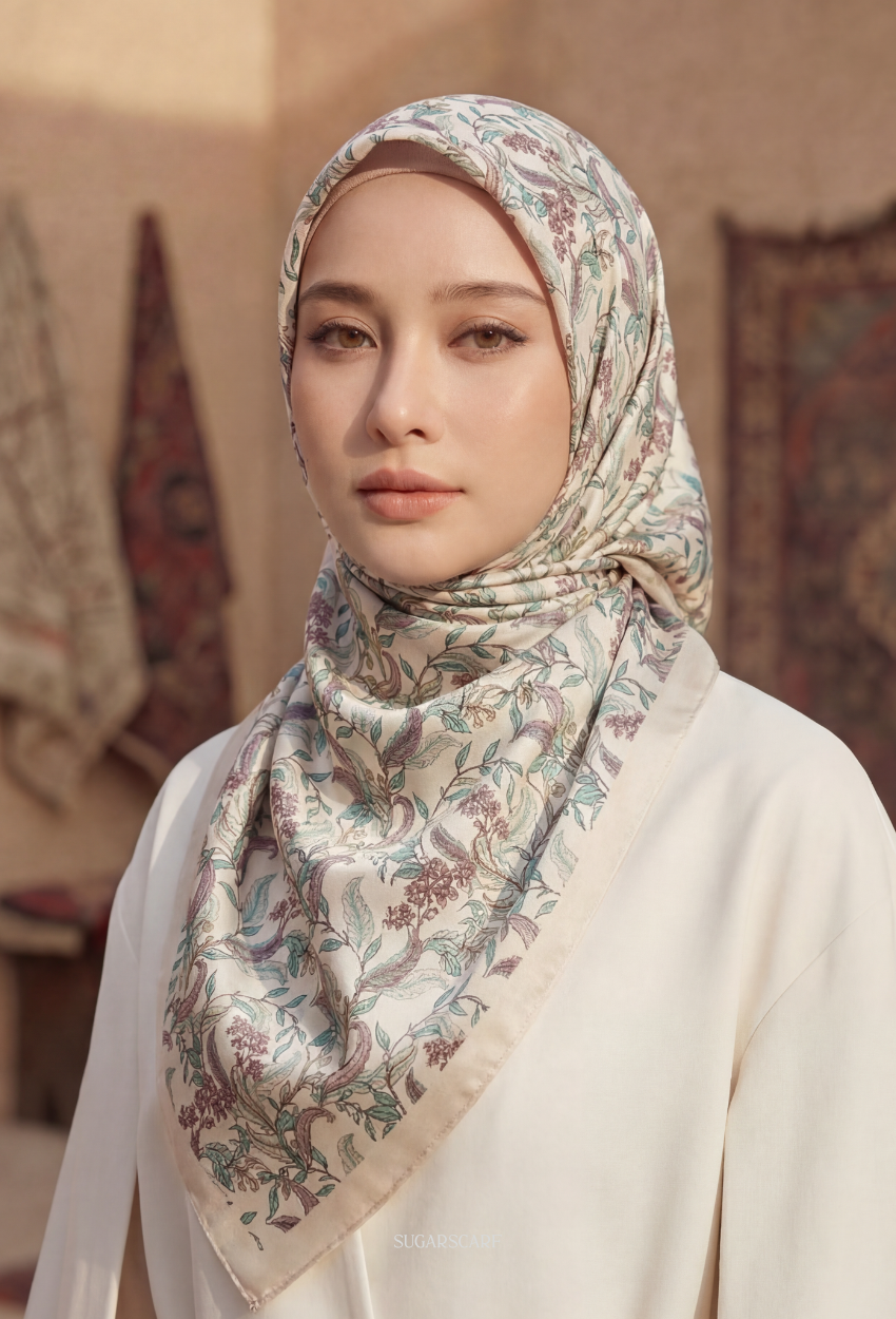 Eid Bloom 2026 Scarves Mixed Satin Square in BloomGiselle