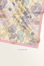 YES DEFECT ( Square ) Bloom in Grace Mixed Satin Silk Square ( Lovely )