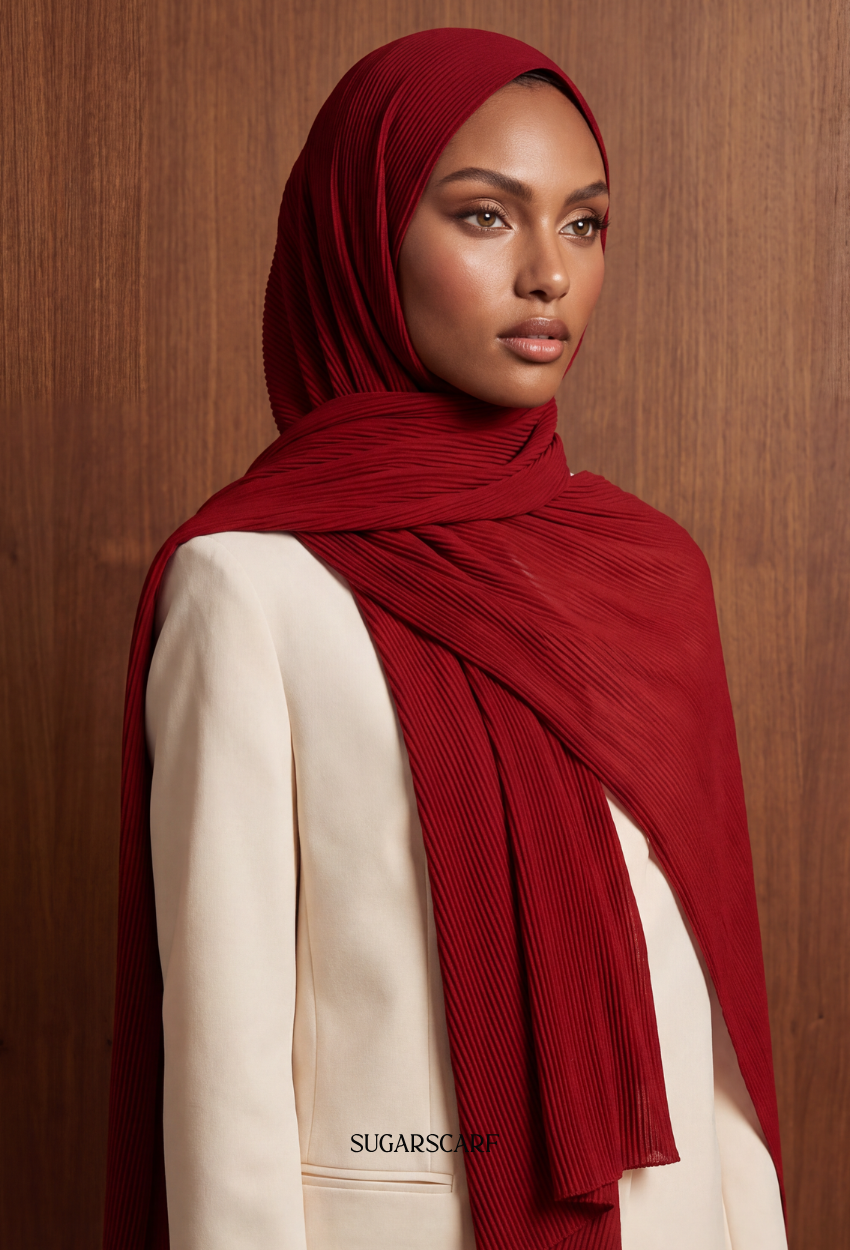 ( Full Wide Pleats Shawl ) Elegant Folds Everyday - Camilla