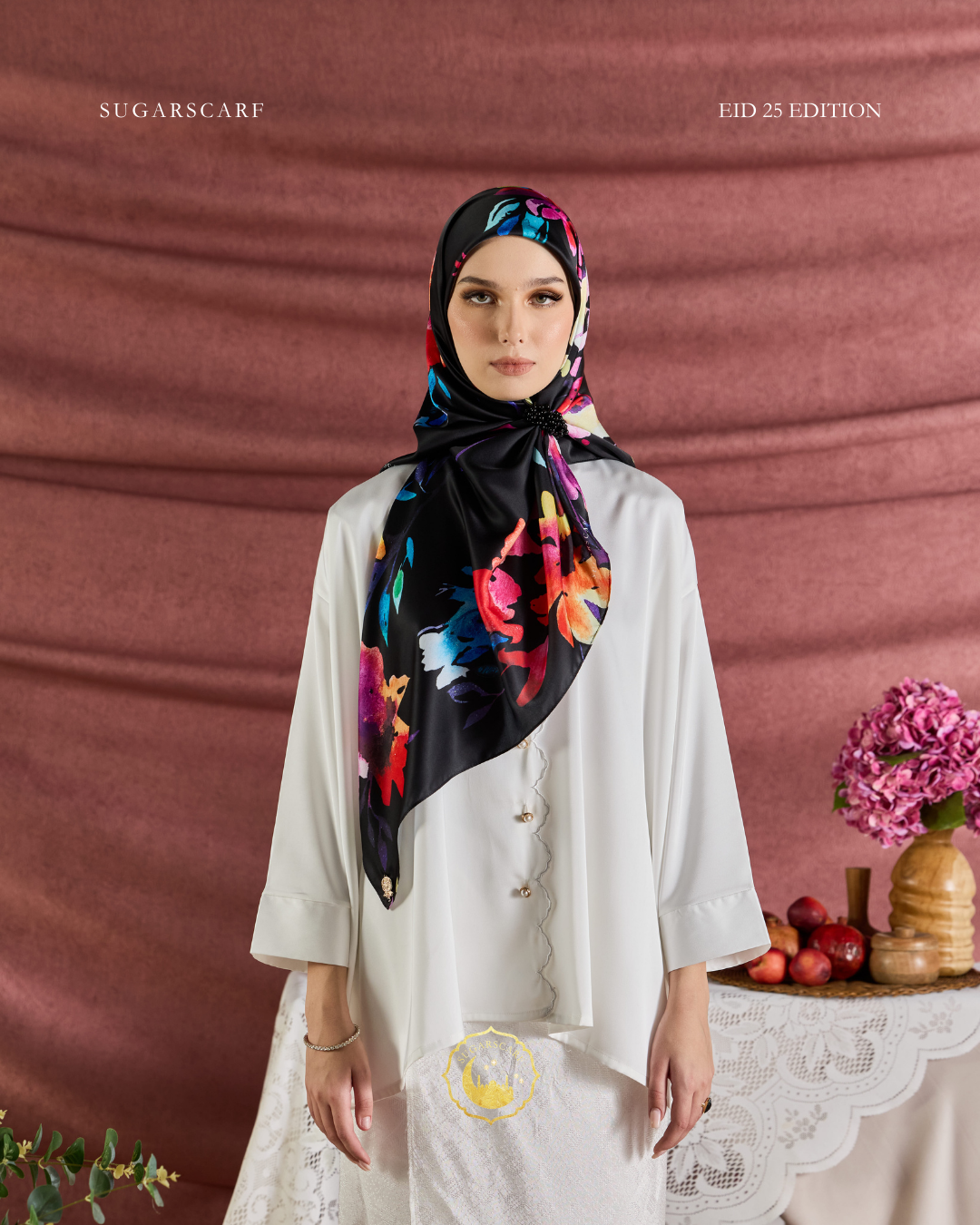 YES DEFECT (Square ) Celeste In Mixed Silk Matte Satin (Nirmala)