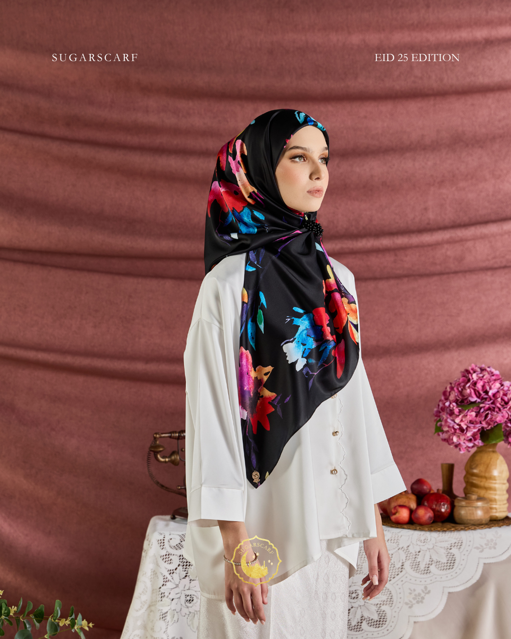 YES DEFECT (Square ) Celeste In Mixed Silk Matte Satin (Nirmala)