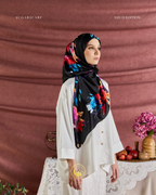 YES DEFECT (Square ) Celeste In Mixed Silk Matte Satin (Nirmala)