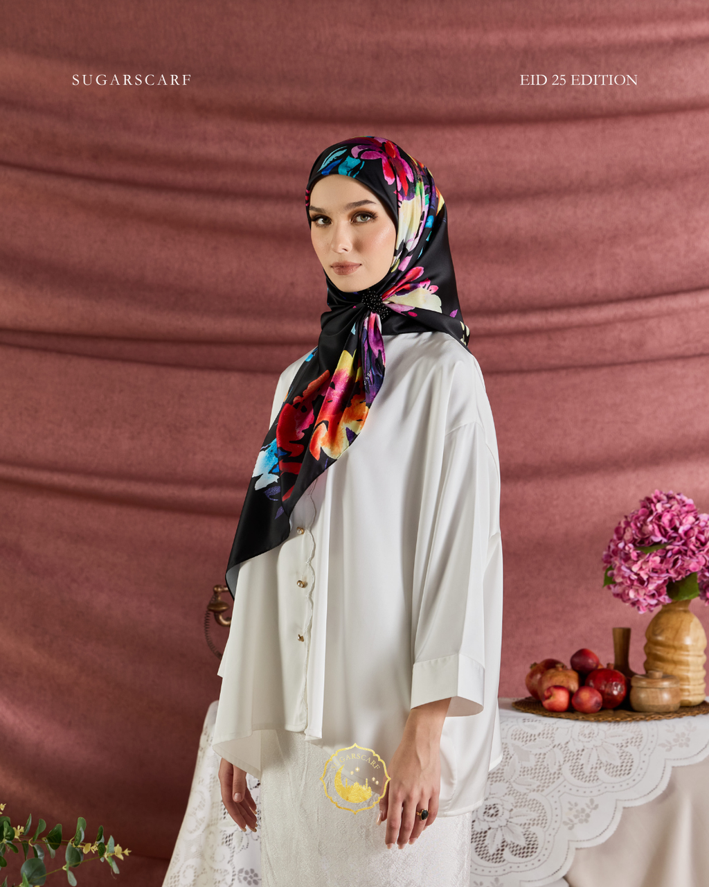 YES DEFECT (Square ) Celeste In Mixed Silk Matte Satin (Nirmala)