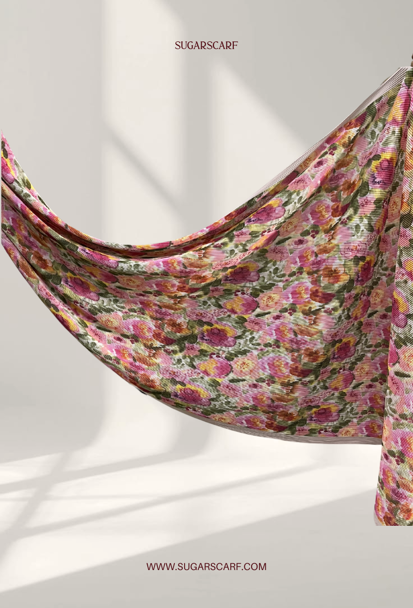 Fall In Love Wide Ultra Fine Pleated Shawl Ironless · in Cammile