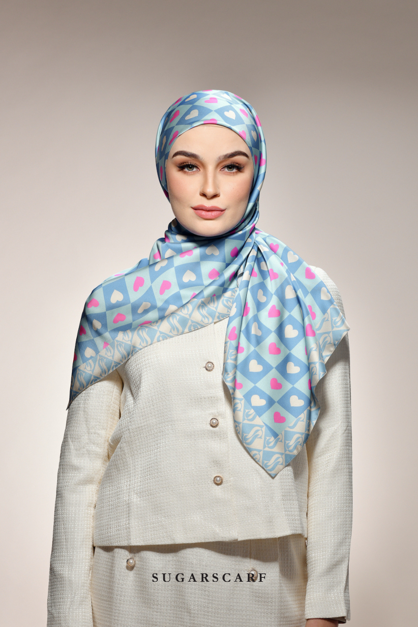 YES DEFECT - ( Square ) Kindness Matte Satin Silk Scarf ( PEACE )