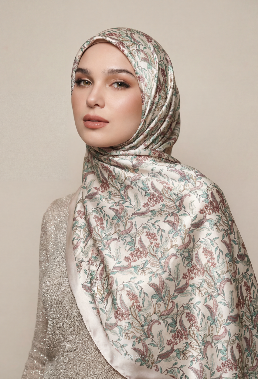 Eid Bloom 2026 Scarves Mixed Satin Square in BloomGiselle