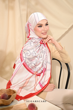 ( Square ) Classy Harmoni Mixed Satin Silk Scarf ( AMORE )