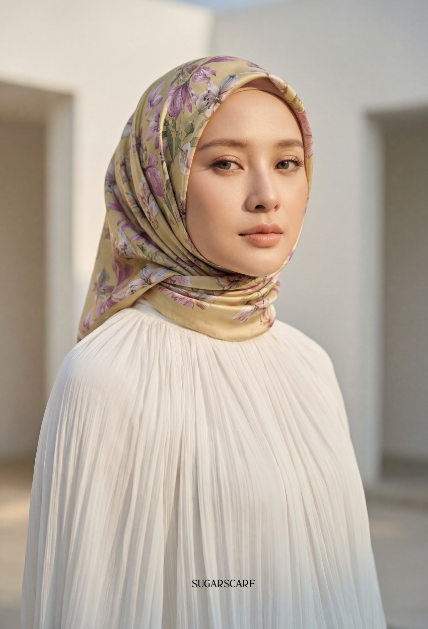 FallInLove Scarves Mixed Satin Square in Cheri
