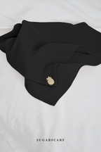 (SAMPLE) ( Full Wide Pleats Shawl ) Elegant Folds Everyday Ironless Pleats Shawl ( NOIR )