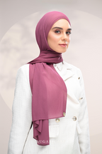 (SAMPLE) ( Full Wide Pleats Shawl ) Elegant Folds Everyday Ironless Pleats Shawl ( Mangosteen )