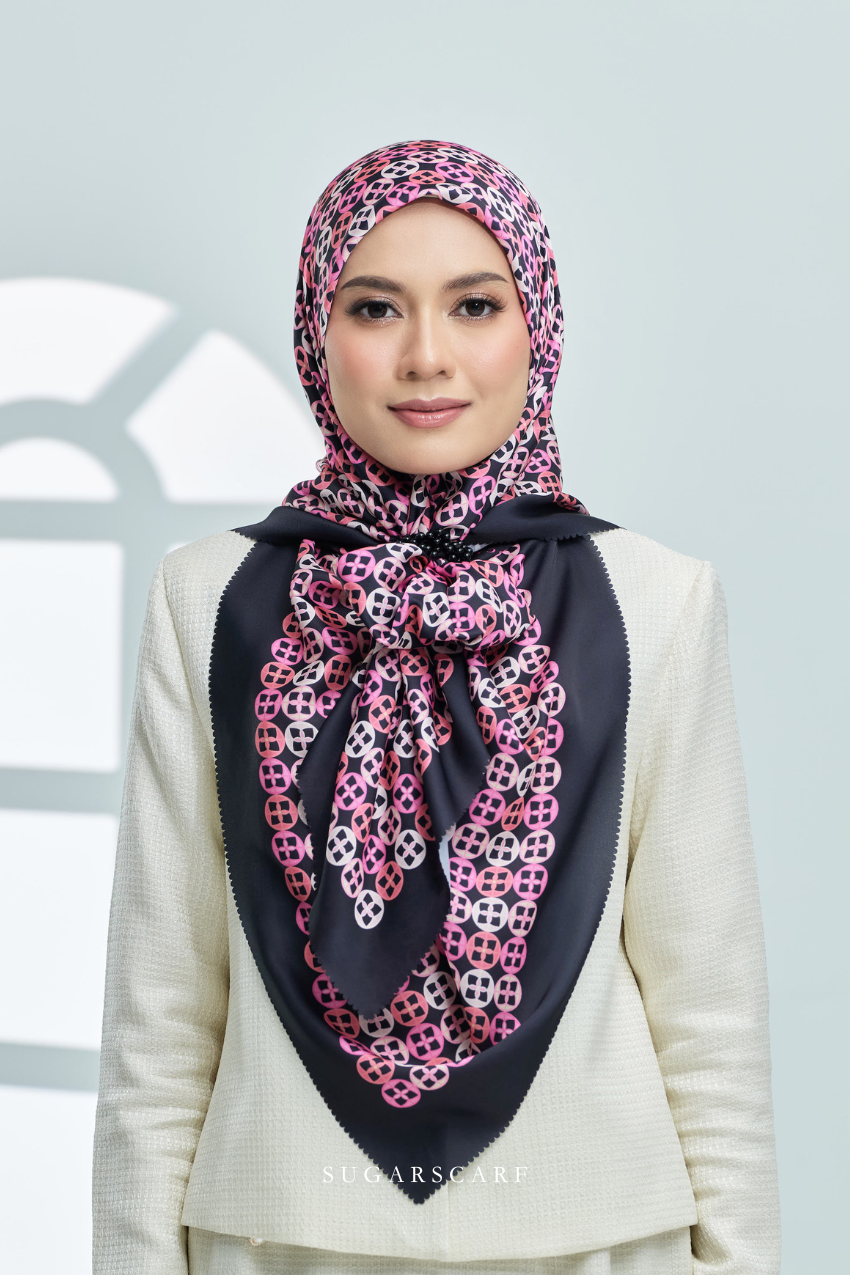 YES ( Square ) AS-IS Girl Boss Mixed Satin Silk Scarf ( Achiever )