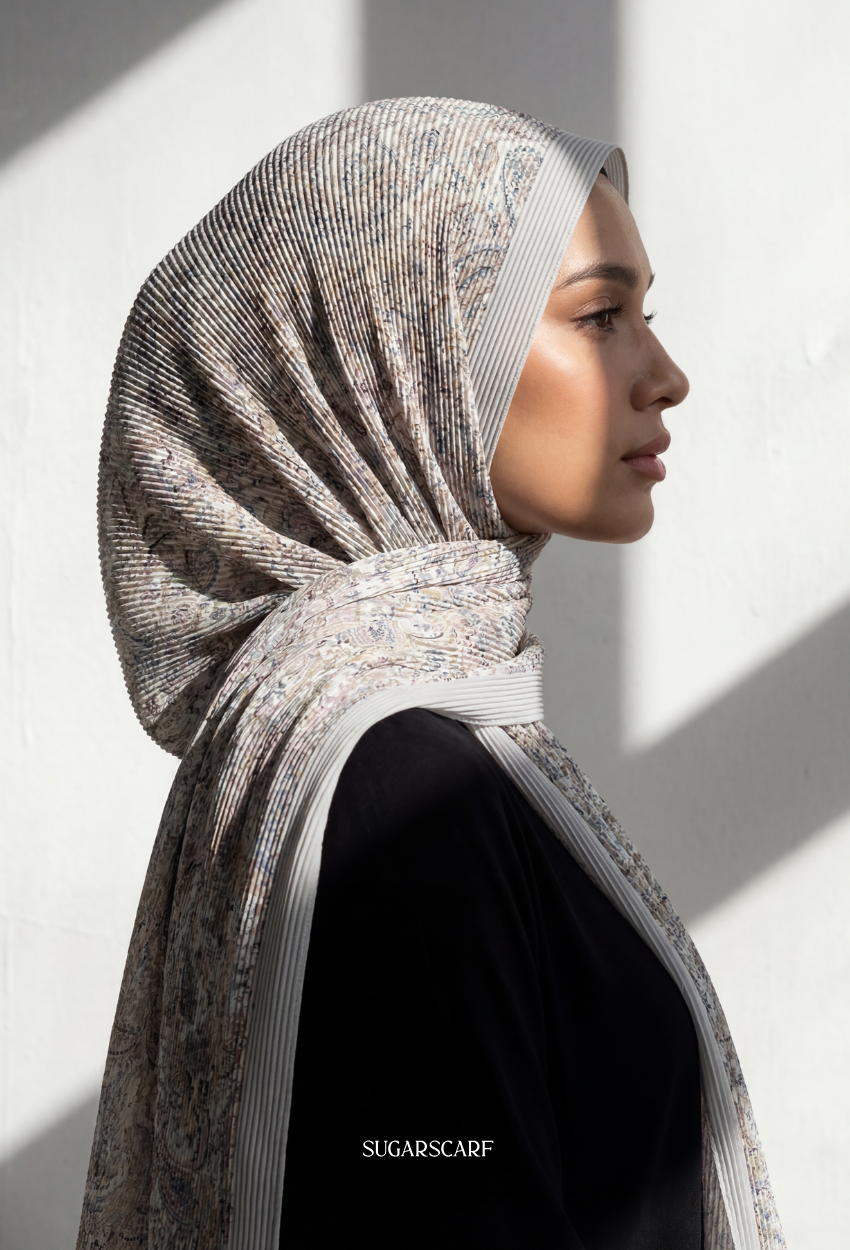 Fall In Love Wide Ultra Fine Pleated Shawl Ironless · in PerlaSilver