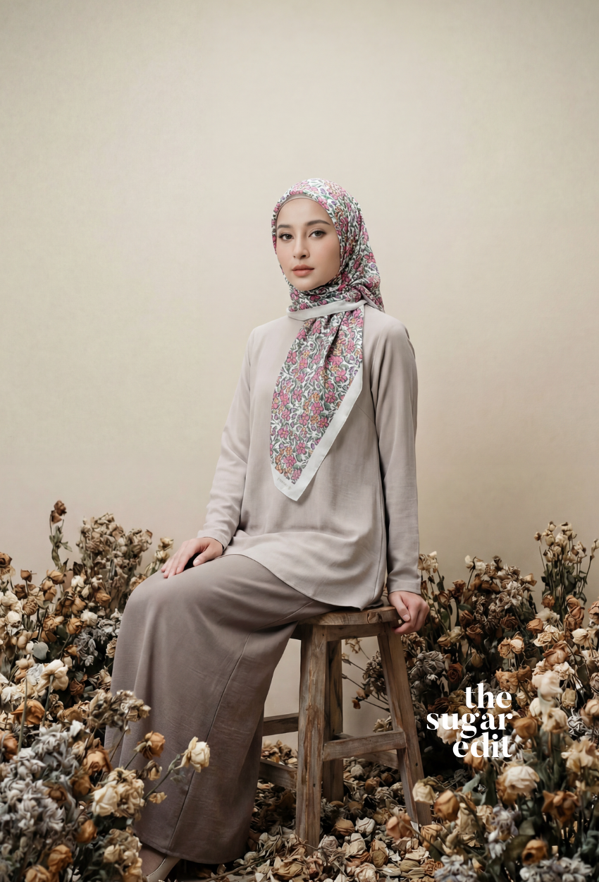 TSE December Serenity Japanese Voile Square In Light Garden