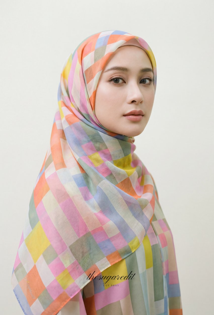 TSE December Serenity Japanese Voile Square In PopScribble