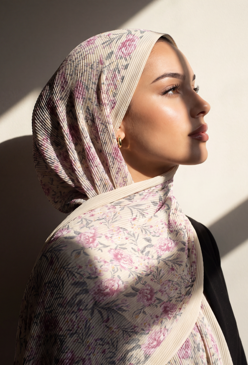 Fall In Love Wide Ultra Fine Pleated Shawl Ironless · in Shizuka