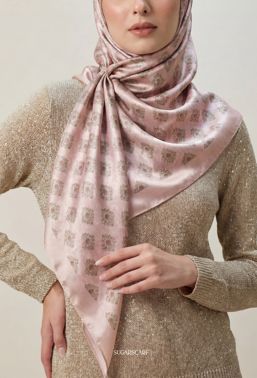 Eid Classy 2026 Scarves Mixed Satin Square in Palazzo - Send after 2nd March