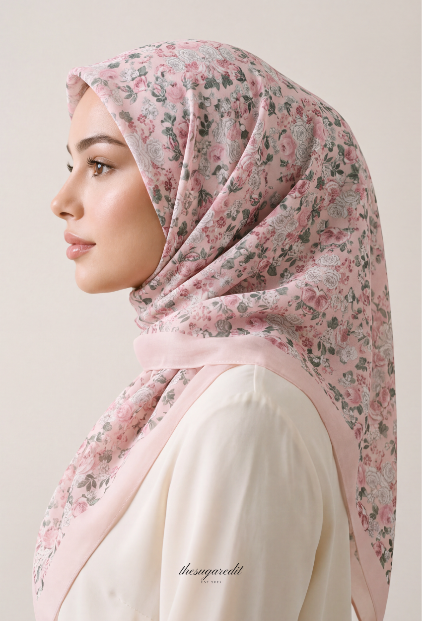 TSE BloomInvitation Japanese Cotton Voile Square - Andalusia