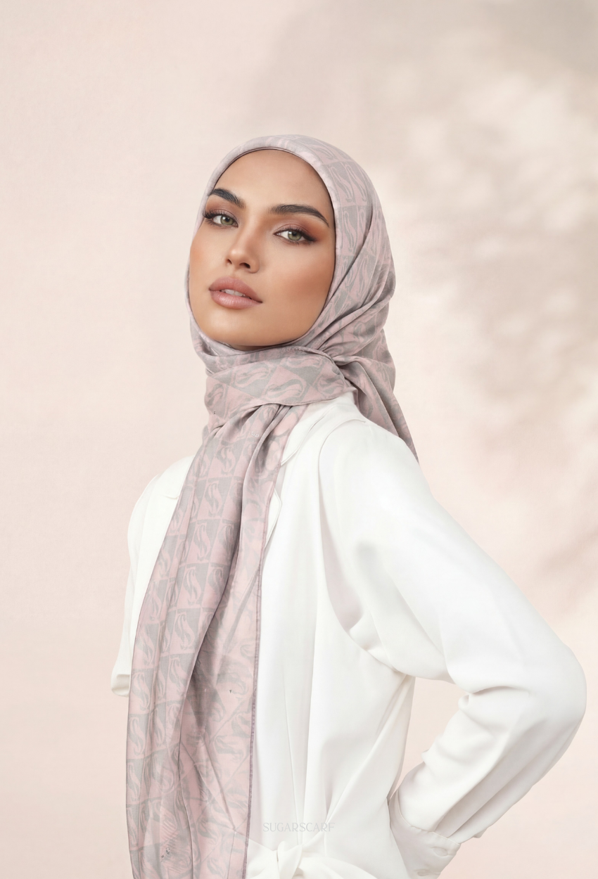 SS Monogram Japanese Voile In IcyPink