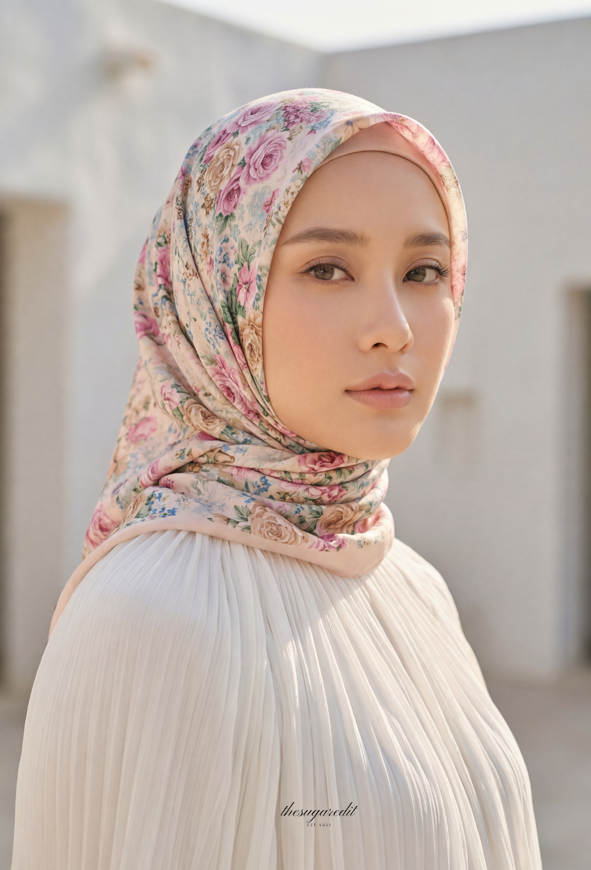 TSE BloomInvitation Japanese Cotton Voile Square In Belissa