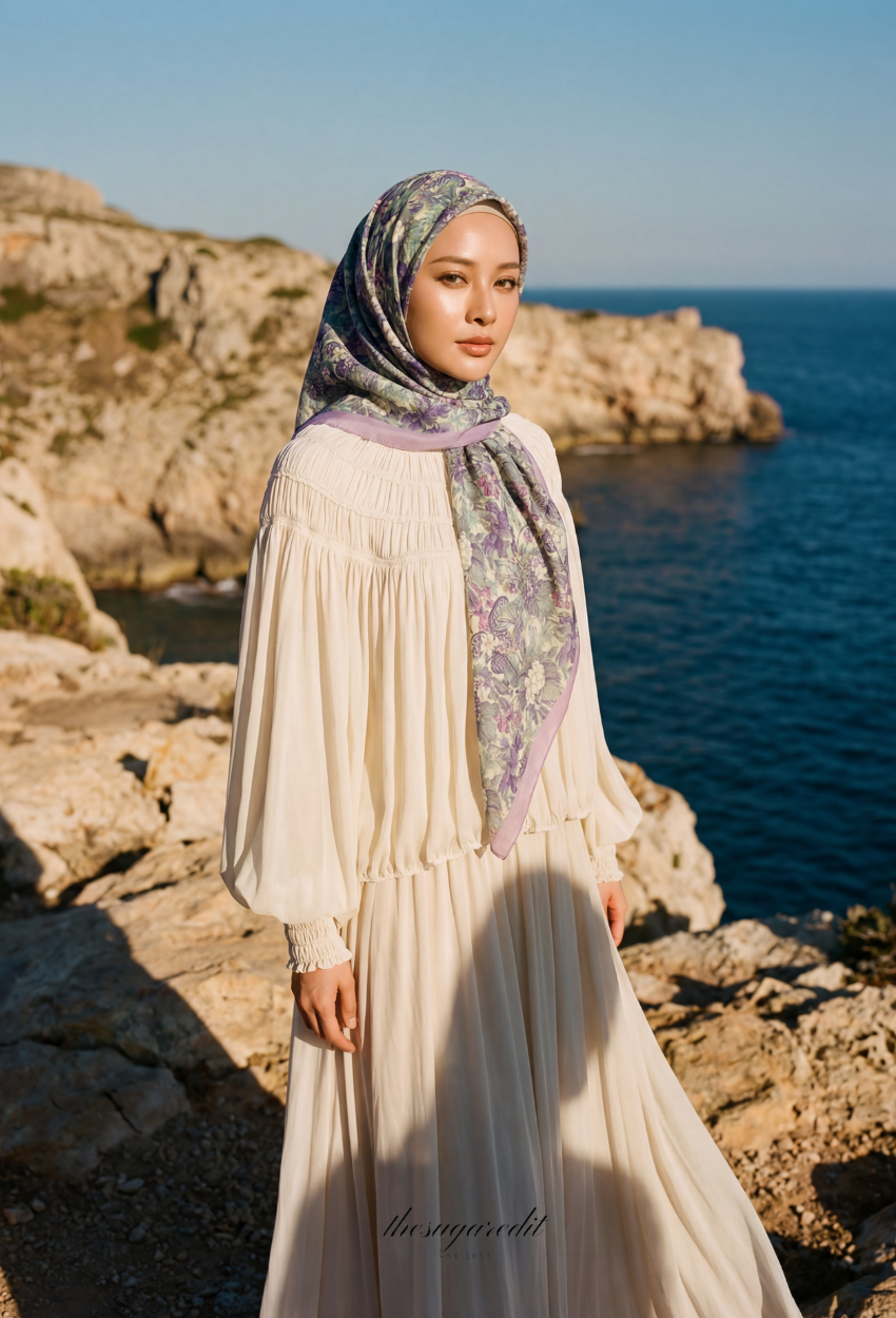 TSE Grace Collection Japanese Voile Square In YouareResilient